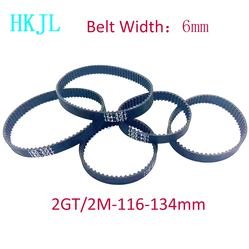 

2MGT 2M 2GT Synchronous Timing Belt Pitch Length 116 118 120 122 124 126 128 130 132 134 Width 6mm Rubber Closed