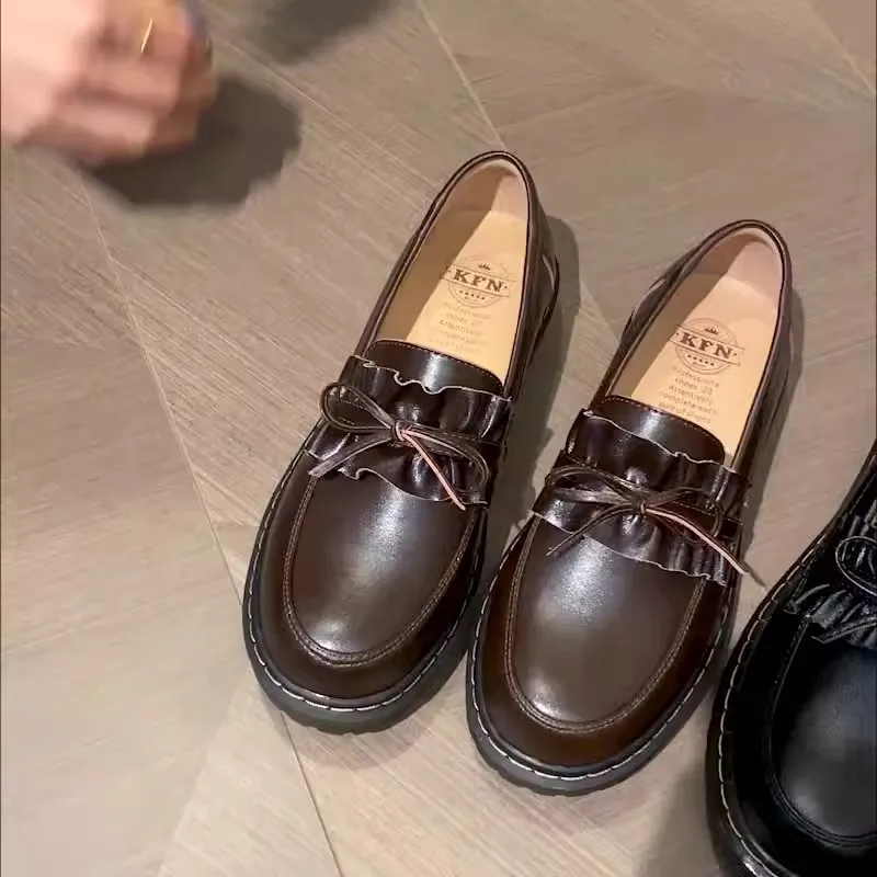 Туфли-оксфорды женские на платформе винтажные броги плоской подошве