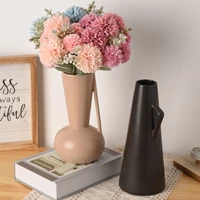 teresas collections 2pcs ceramic vase morandi black and pink vases for home decor decorative flower vases desktop decoration