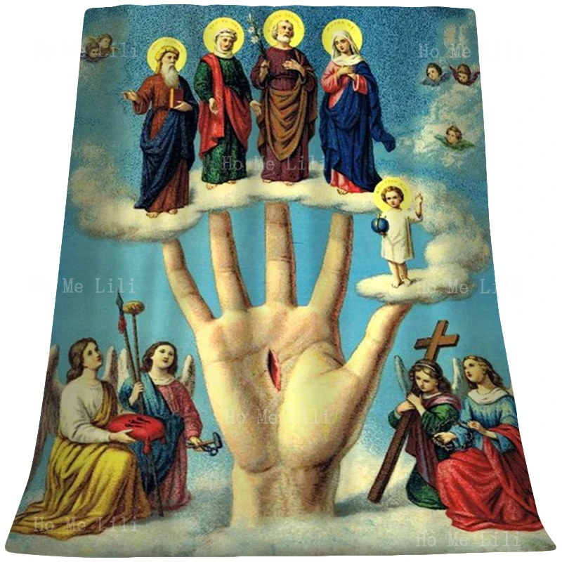 

Powerful Hand Of God Miracles Christian Faith Saint Joaquin Anna Joseph The Virgin Mary And Jesus Flannel Blanket By Ho Me Lili