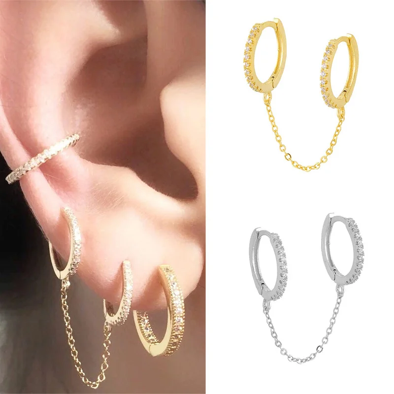 

Timeless Wonder Fancy Zirconia Geo Pierced Hoops Earrings for Women Designer Jewelry Runway Ins Punk Trendy Gift Rare Kpop 6345