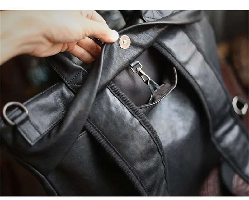 PNDME Simple Leisure designer Natural genuine Leather Men 15-inch Laptop computer Briefcase Multifunctional Soft cowhide Handbag