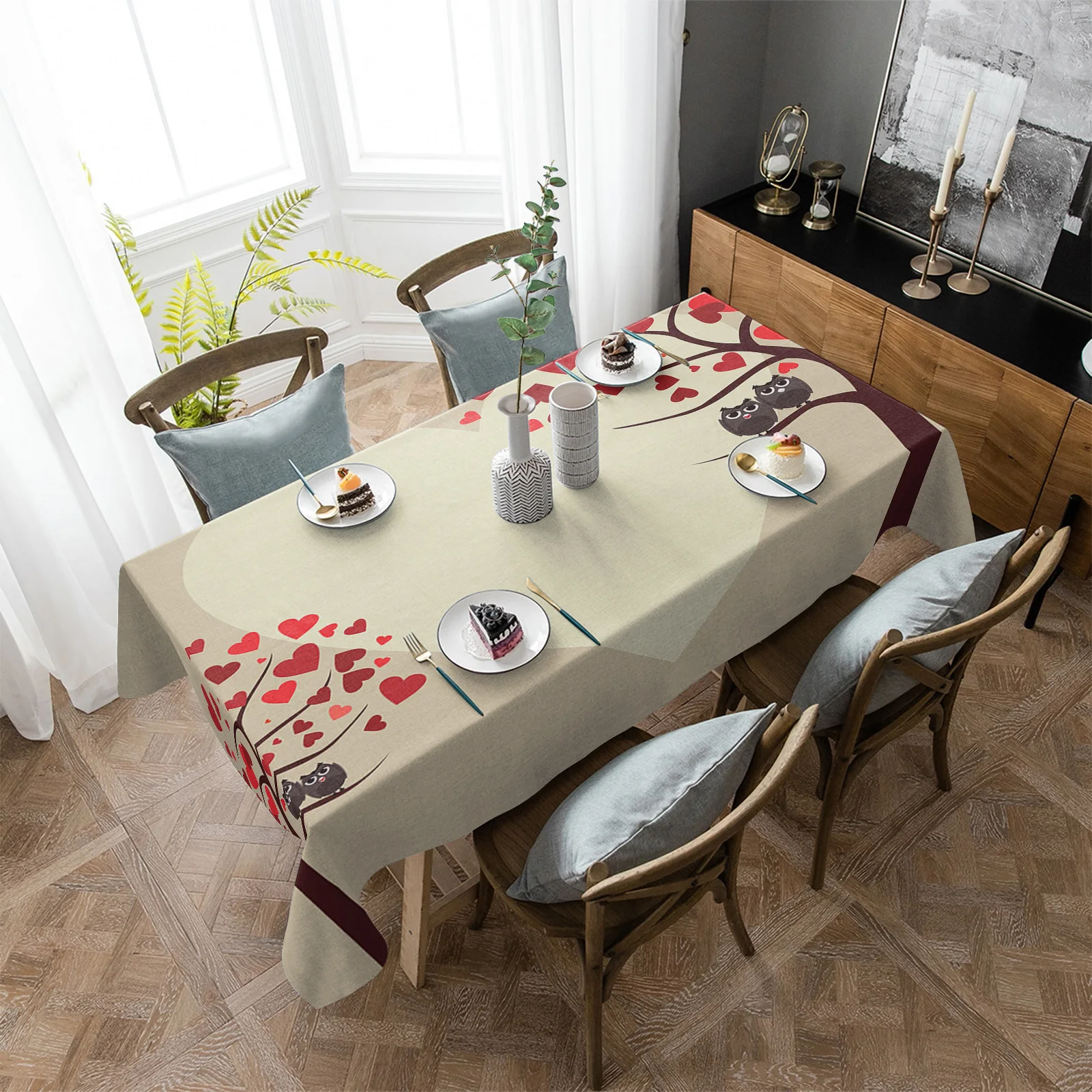 

Женская прямоугольная скатерть в форме сердца, пылезащитная ткань для пикника, Женская водонепроницаемая скатерть для стола