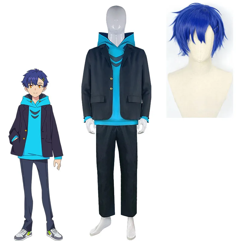 Аниме Asanaka Yomogi Косплей костюмы и парик SSSS. Dynazнация унисекс Толстовка пальто полный комплект одежды Gridman Вселенная Аниме Asanaka Yomogi Косплей костюмы и парик SSSS. Dynazнация унисекс Толстовка пальто полный комплект одежды Gridman Вселенная