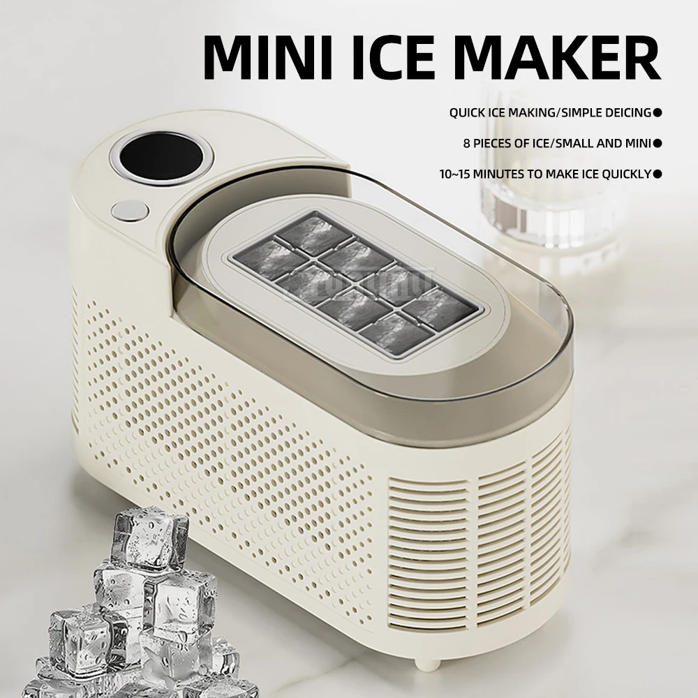 Фото Настольный автоматический портативный аппарат для производства льда Mini 8 Solid Ice Maker (для кубиков льда) №4