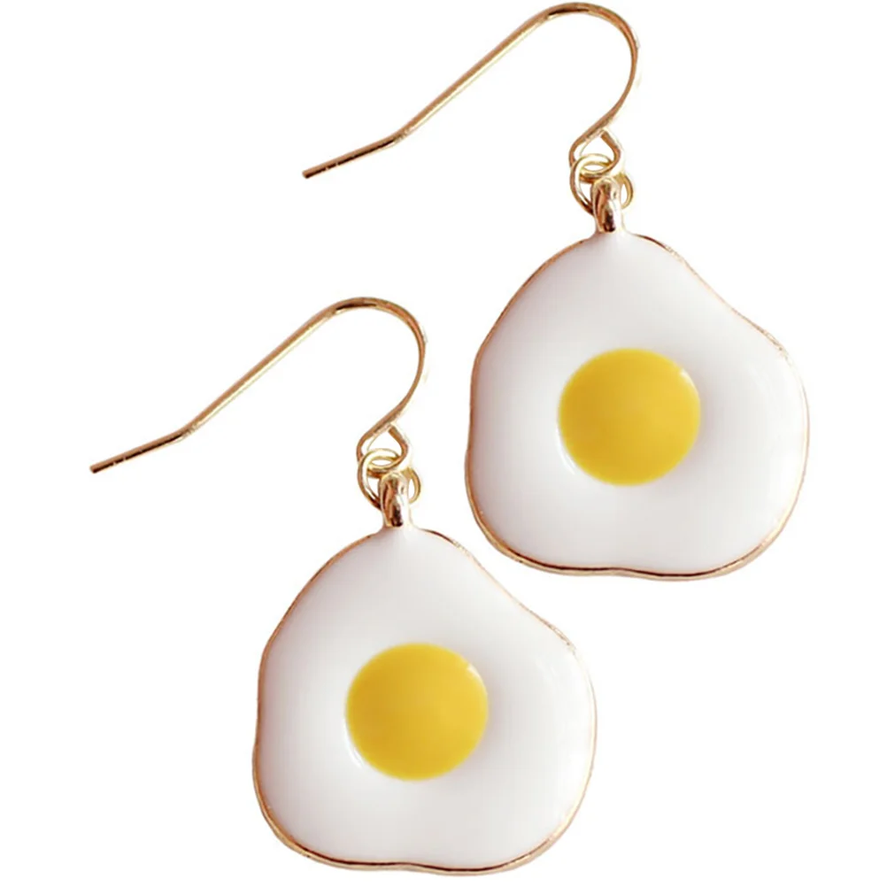 Серьги-пашот в виде яйца жареное очарование подвесные забавные для женщин