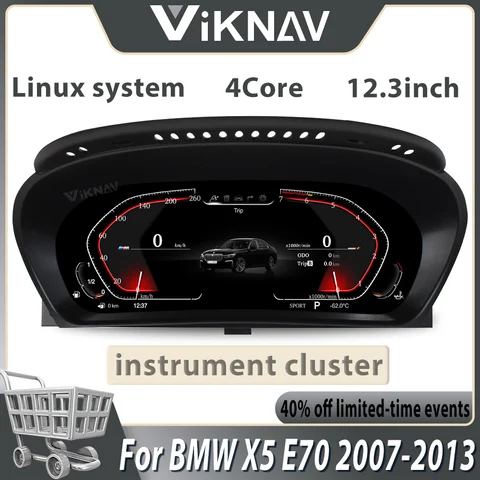 12,3 дюймовый автомобильный цифровой кластер с ЖК-дисплеем для BMW X5 E70 2007-2013 приборная панель Измеритель Скорости экран Многофункциональный Головной блок