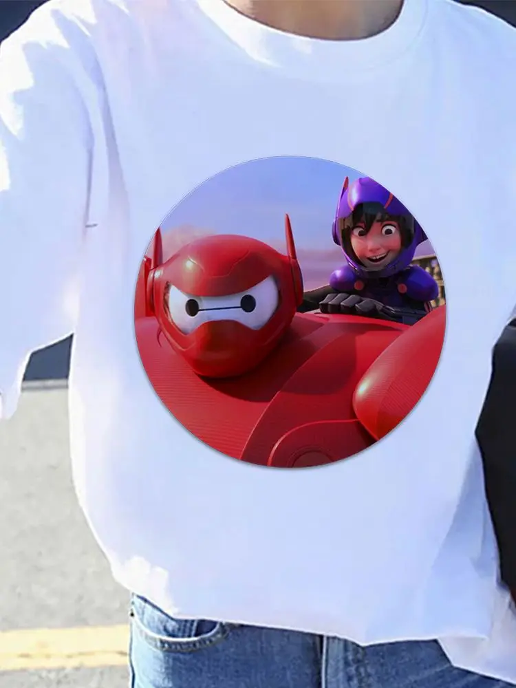 

Футболка женская с рисунком Baymax, изысканный Повседневный удобный топ с рисунком Диснея, Всесезонная рубашка, Прямая поставка
