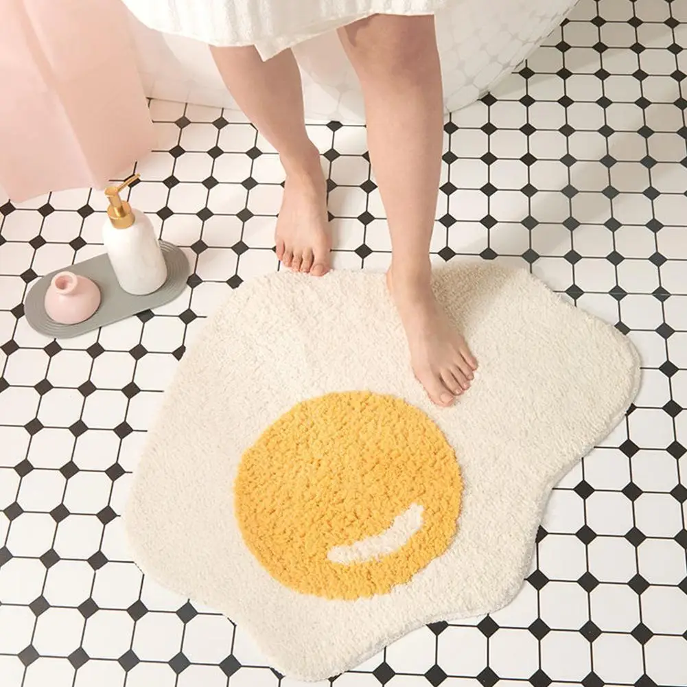 

Милый коврик в виде яиц, Придверный коврик, вход в гостиную, маленький мягкий коврик, противоскользящий домашний декор, Kawaii