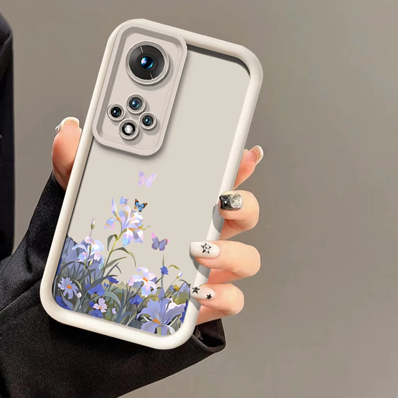 Роскошный матовый мягкий чехол для телефона Huawei Nova Y90 Y70 Plus 10 9 SE 5i 7 Pro 7i, противоударный силиконовый чехол с цветочным принтом и бабочками (art.: 3920dada32f4b) - 3920dada32f4b
