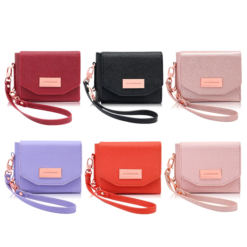 Vietao-для Samsung Galaxy Z Флип 6 5 4 3 чехол с ручным ремешком кожаный кошелек слот для карт