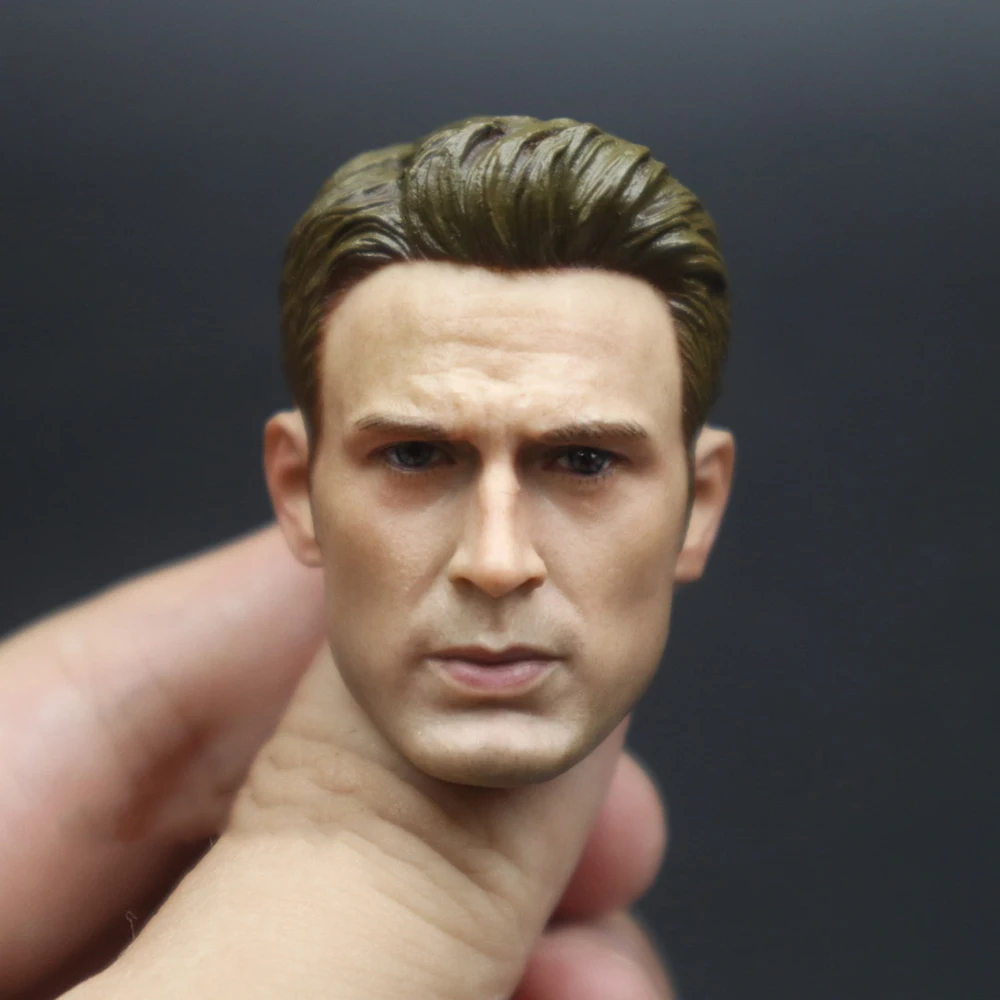 

1/6 Scale Chris Evans Head Sculpt Carving Model Fit 12'' Male Soldier Action Figure Body Dolls