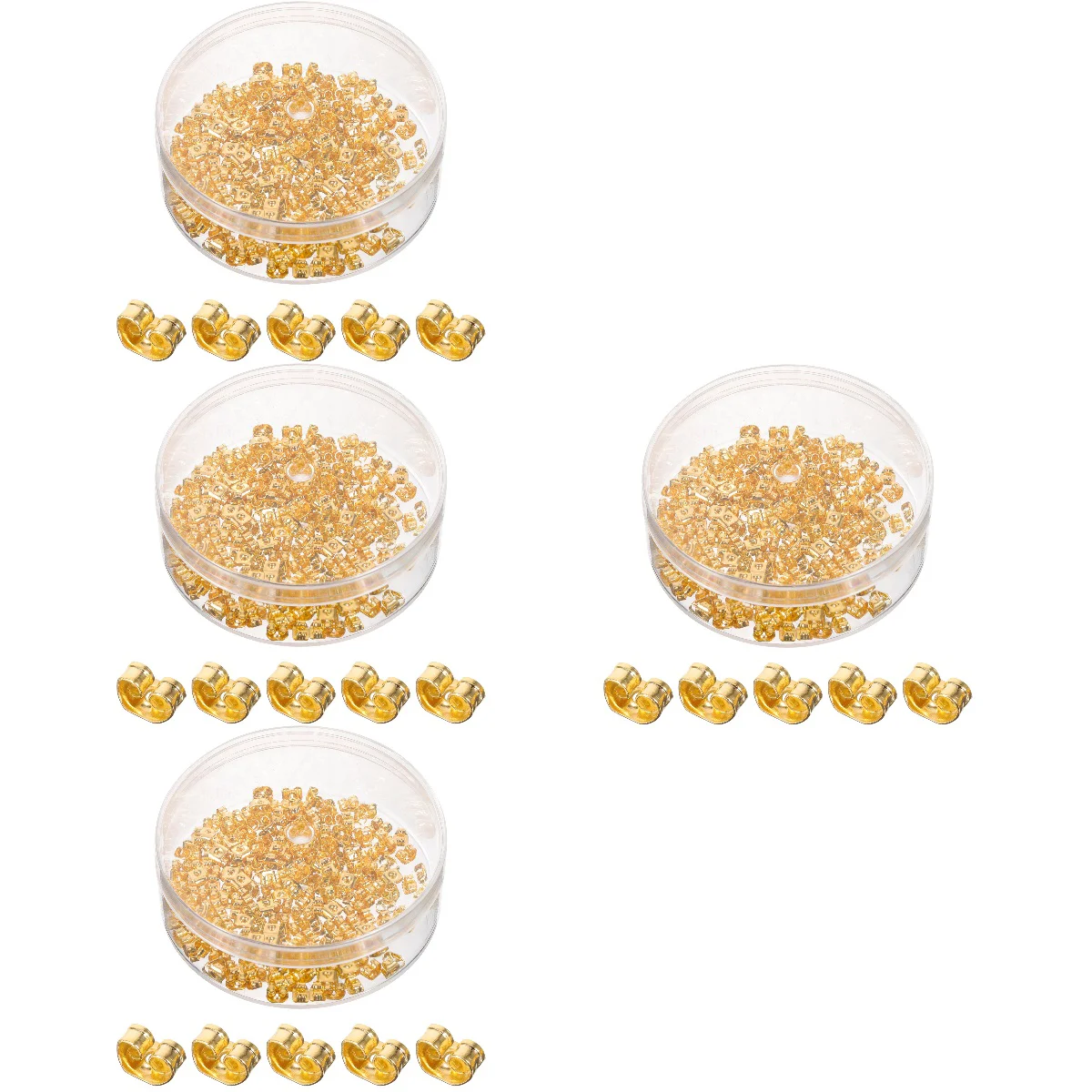 

1600 Pcs Tiny Earring Backs Studs Metal Earrings Gold Small Backings Droopy Ears Set