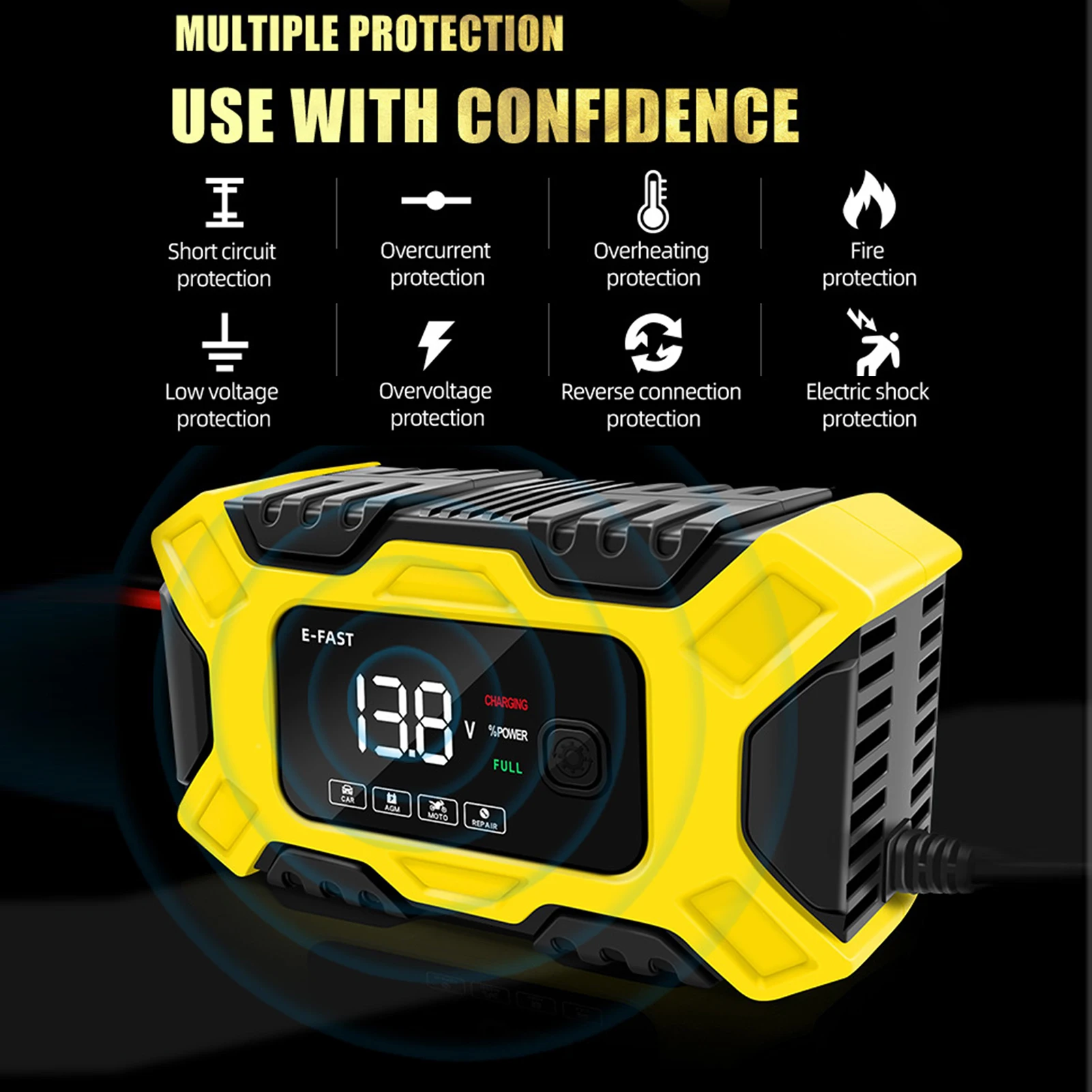 Motorcycle Battery Charger Car Battery Charger For Maintainer Marine Battery Charger Automatic 12V Battery Charger Battery