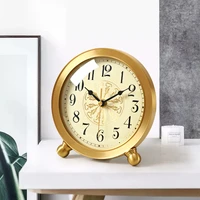 luxury brass desk clock digital figurines gold desktop clock creativity living room decoration watch reloj escritorio gift