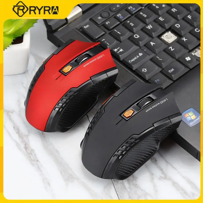 

Беспроводная оптическая мышь RYRA 2,4 ГГц, геймерская мышь с USB-приемником, 1600DPI, 6 кнопок, мышь для компьютера, ПК, ноутбука, аксессуары