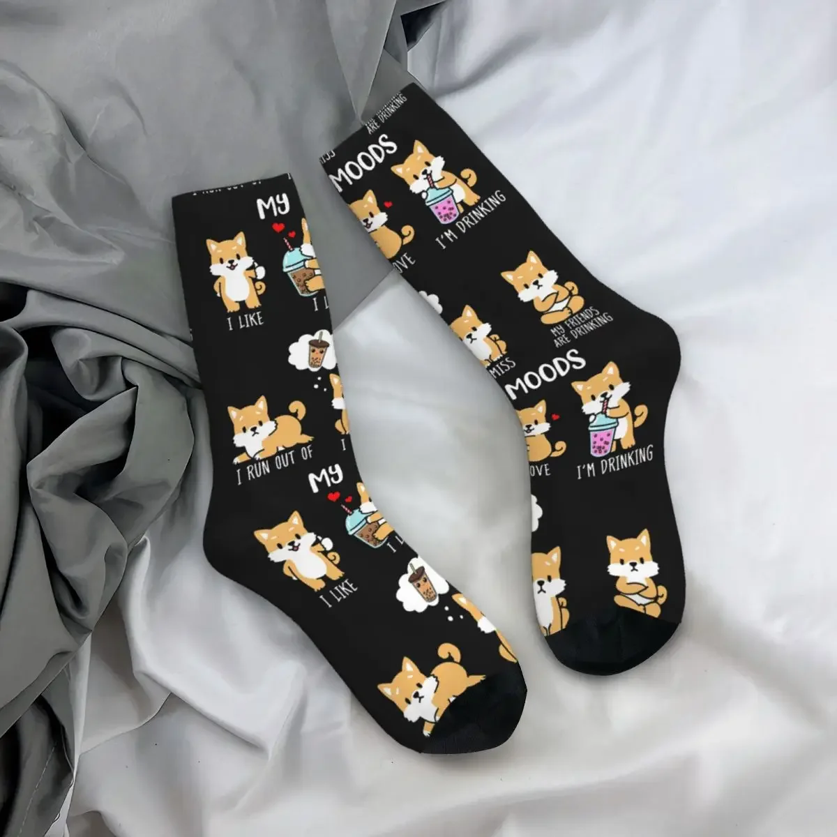 Забавные счастливые мужские носки Сиба-ину Боба чай собака классические ретро