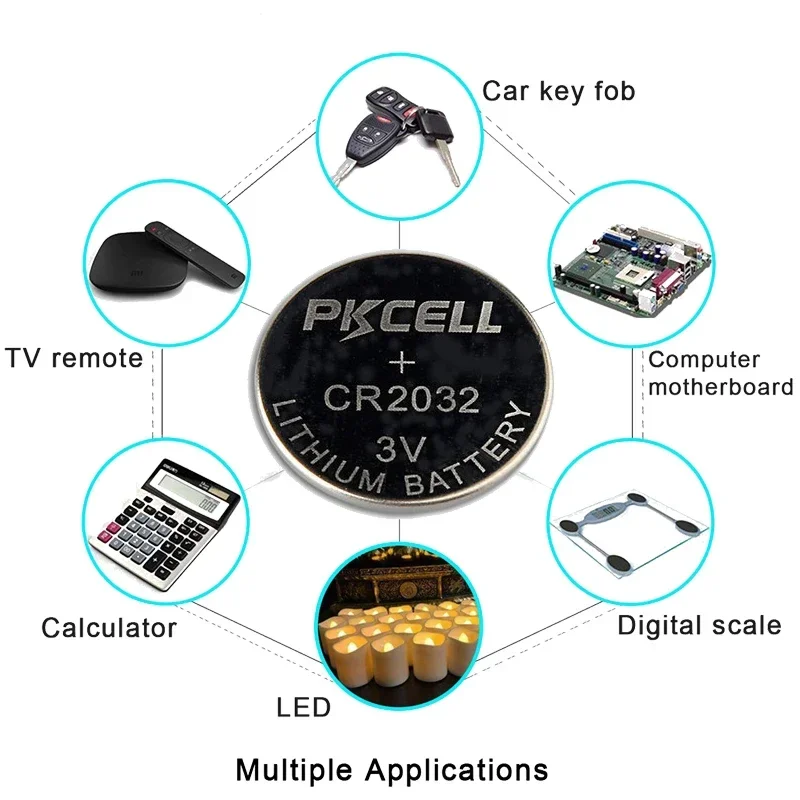 260 шт. литиевая батарейка PKCELL 3 в CR2032 для часов