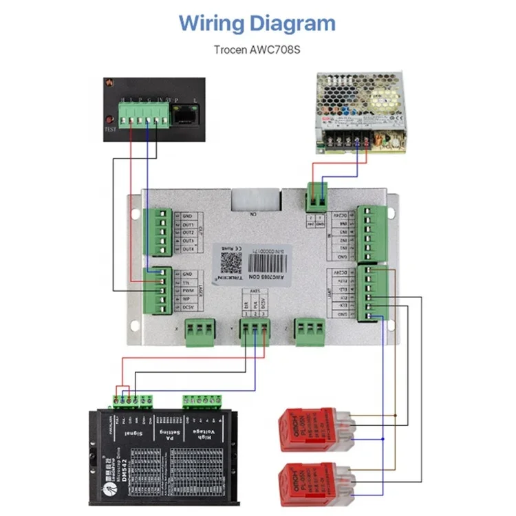Карта лазерного контроллера AWC708C Trocen Anywells Контроллер лазерной гравировки и резки
