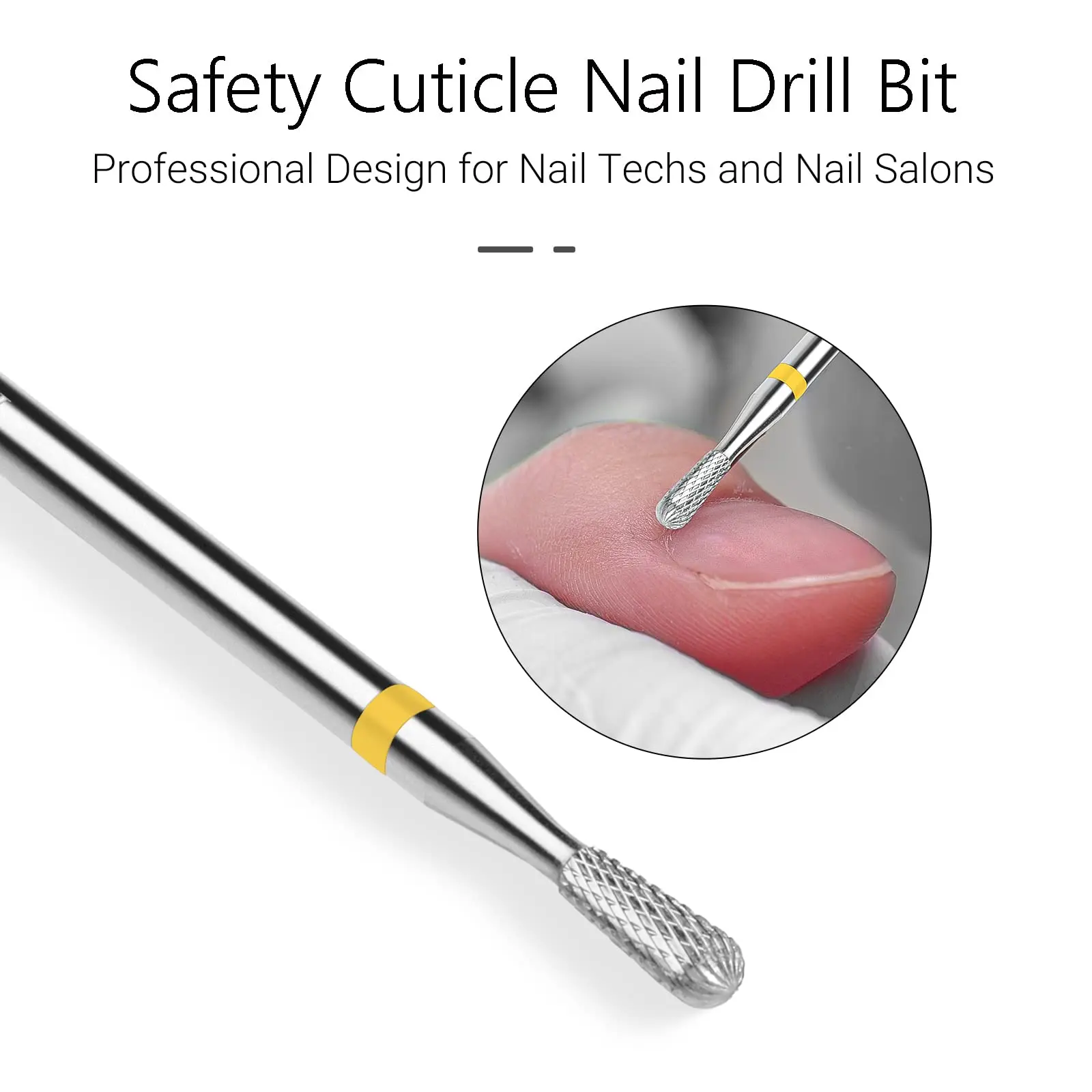 

Cuticle Clean Nail Drill Bit 3/32'', Pear Shape Safety Carbide Milling Cutter Under Nail Cleaner for Cuticle Dead Skin Nail Prep