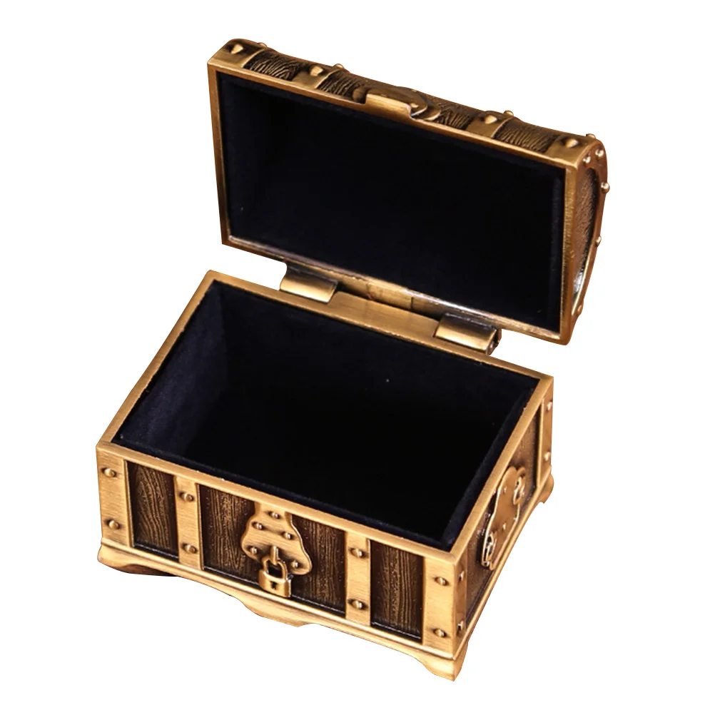 

Box Jewelry Treasure Trinket Vintage Storage Metal Wooden Case Organizer Pirate Ring Retro Keepsake Wood Holder Mini Boxes