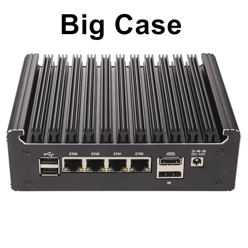 Фото Безвентиляторный мини-ПК-файрвол Solid Fanless на базе Intel i5-8250U, N95, N150, Pentium 6405U, 4417U с 4x2.5G LAN, DDR4, NVMe для OPNsense, pfSense, домашнего сервера №4
