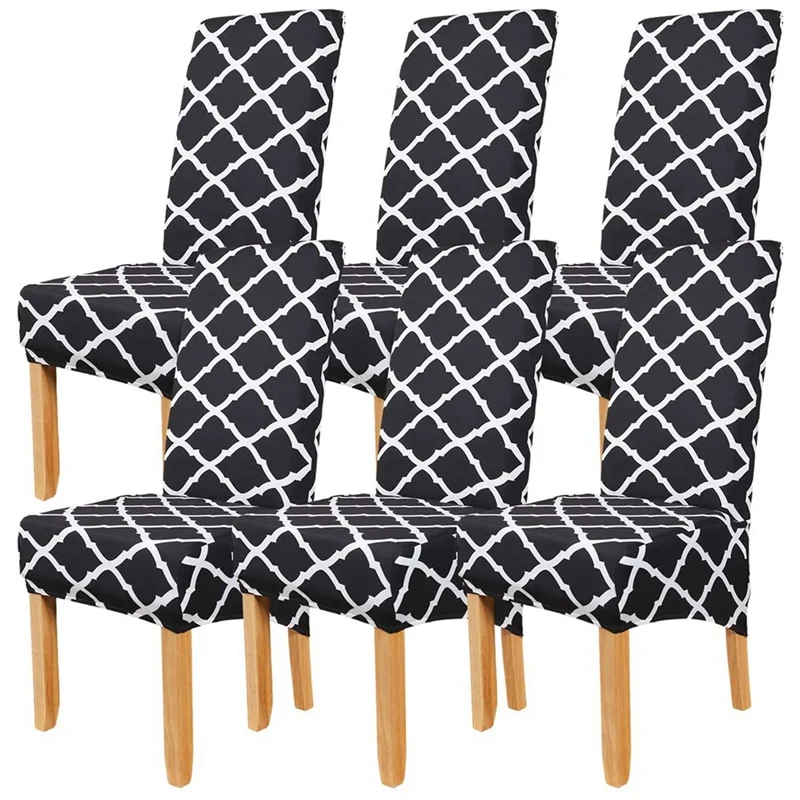 

Chair Covers For Dining Chairs 6 Pack, XL Chair Covers High Back Dinning Chair Covering Stretch Washable Chair Covers