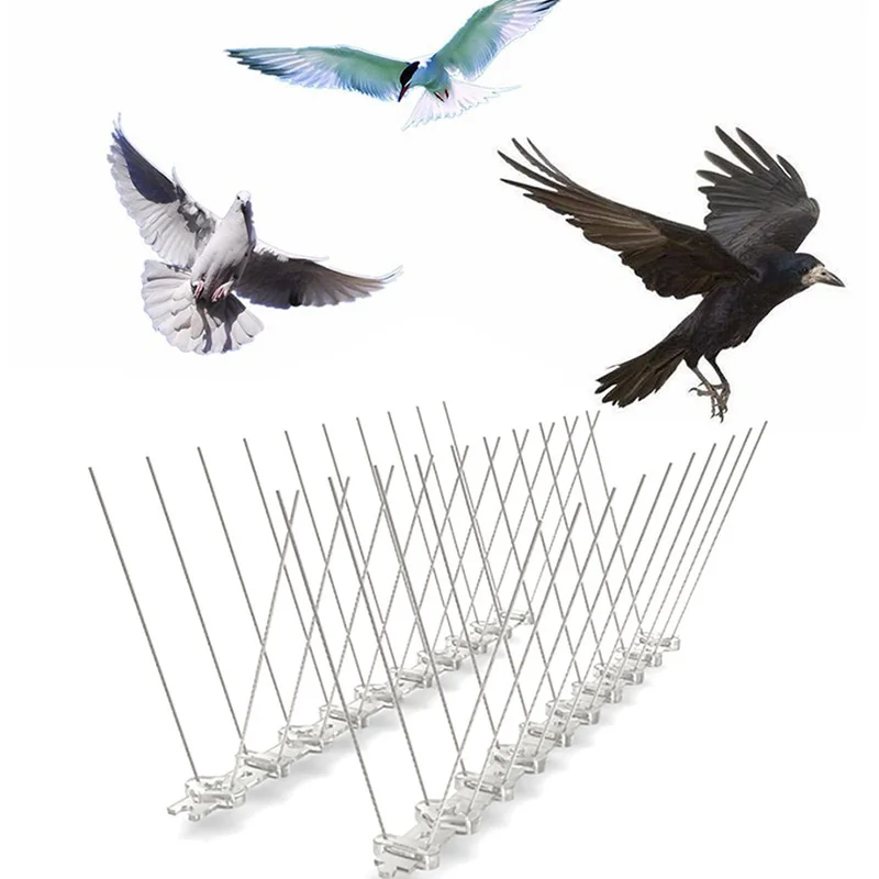 1Set Pigeon Spikes and Bird Repeller Deterrent Anti Bird Pigeon Repellent Stainless Steel Anti Pigeon Spikes Bird Spikes