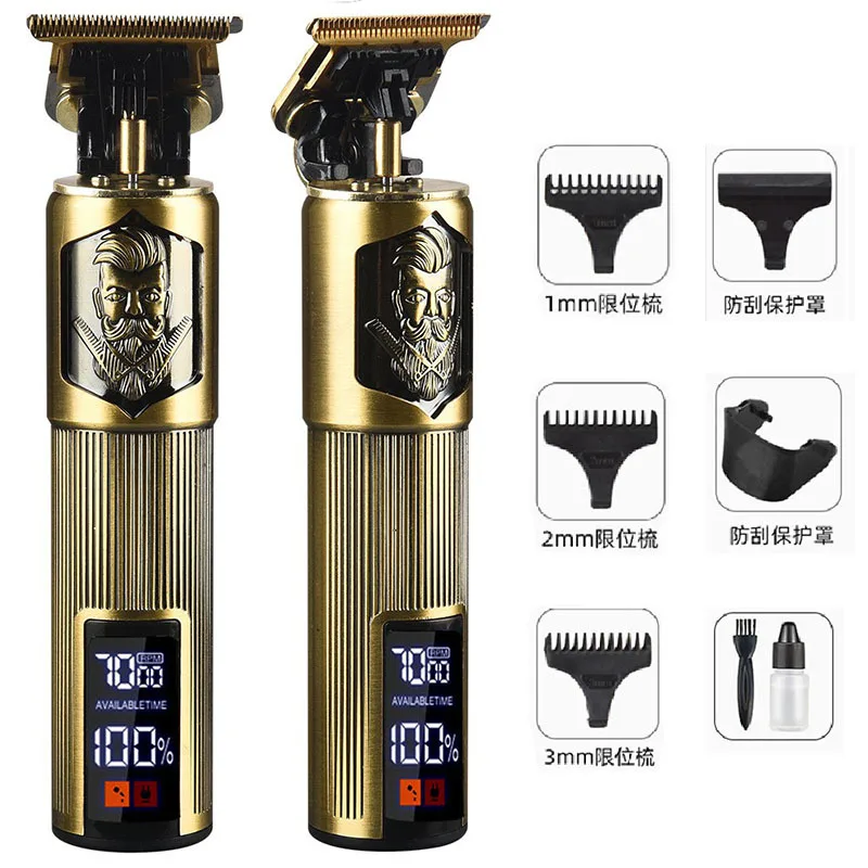 Высококлассная металлическая Мужская электрическая машинка для стрижки волос T9