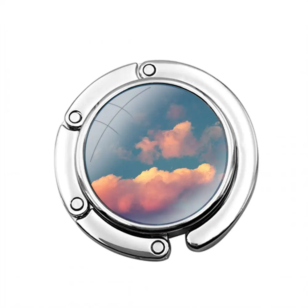 Милый искусственный складной кошелек с рисунком облаков крючок для женского