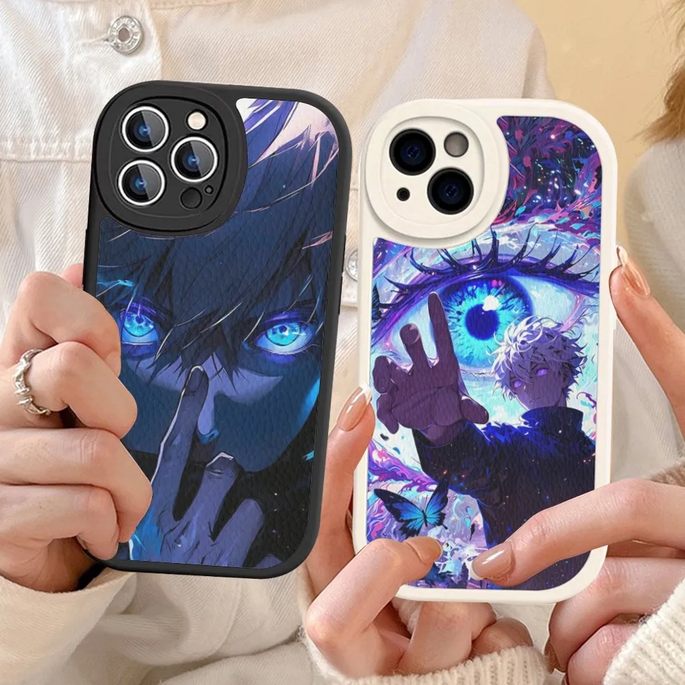 J-Jujutsu K-Kaisen G-Gojo S-Satoru Anime Phone Case Hard Leather For IPhone 16 15 14 13 12 Mini 11 Pro Max Xs X Xr 8 Fundas