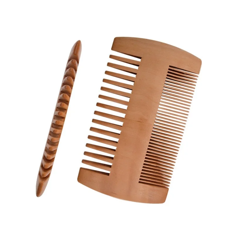Beard Comb Kit for Men Wooden with PU Leather Case Brush Care Pocket Men's Hair Peine |