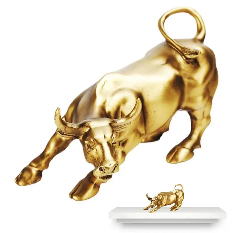 

Wall Street Bull Art Decor Resin Fortune Bull Desk Statue Stock Market Decor For Desktops Shelve Meeting Rooms Offices Reception