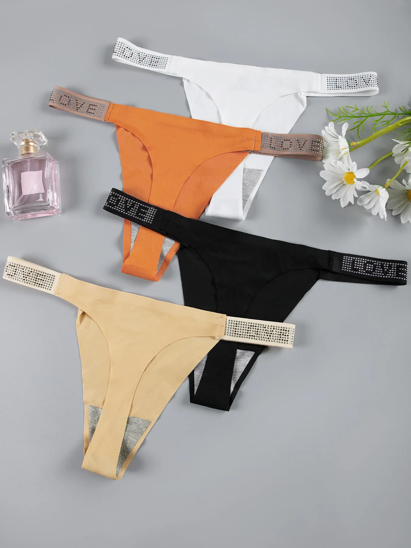 Женские Бесшовные трусики-стринги из вискозы с низкой посадкой