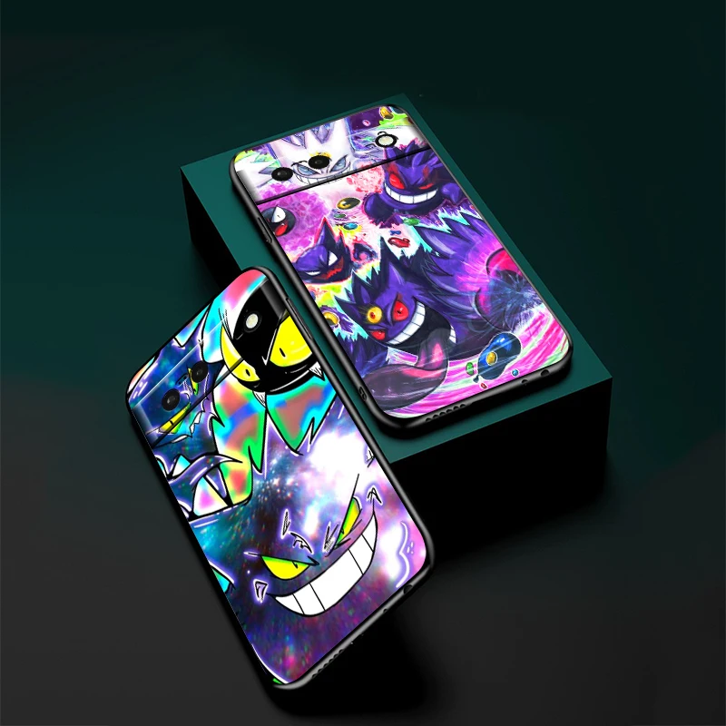 P-Pokemons G-Gengguis мультфильм для Google Pixel 9 8 7A 7 6A 6 5A 5 4 4A XL 5G черный силиконовый
