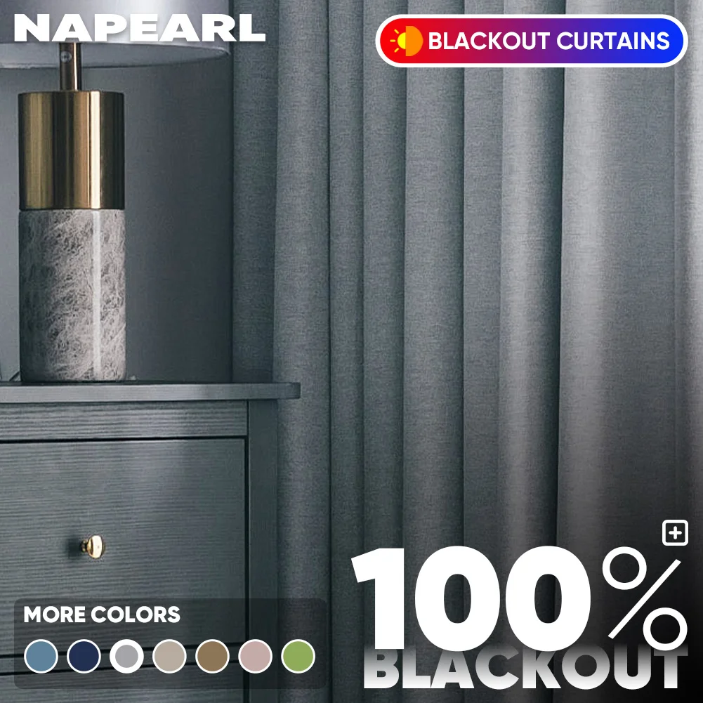 

100% Blackout Curtains Window For Living Room Bedroom Curtain High Shading Thick Blinds Drapes Door Black Out Curtains Custom