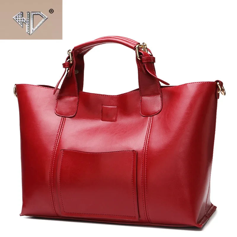 Letter European and American Cross-border Fashion Women's Shoulder Bag  Solid Color Soft Crossbody Bag  Top Cow Leathe handbag