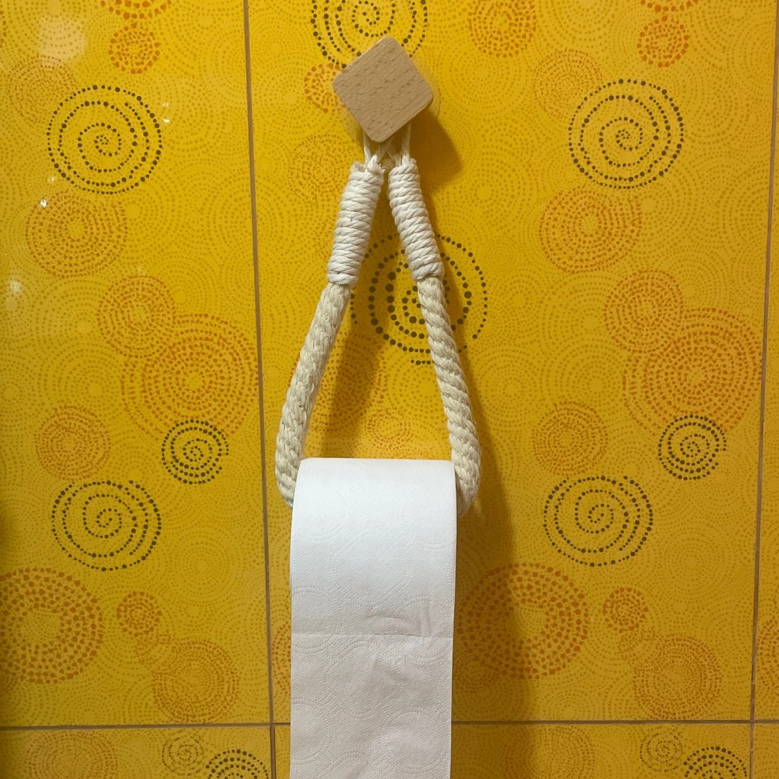 Nail-free Paper Towel Holders Bathroom Towel Hook Hemp Toilet Paper Holder Towel Rack Beige Hemp Color Bathroom accessories