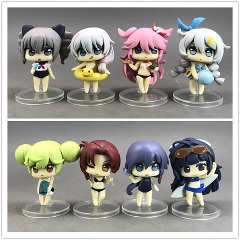 

Honkai Impact 3 Action Figure Summer Vacation Series Kiana Kaslana Raiden Mei Bronya Zaychik Theresa Apocalypse Q Version Toys