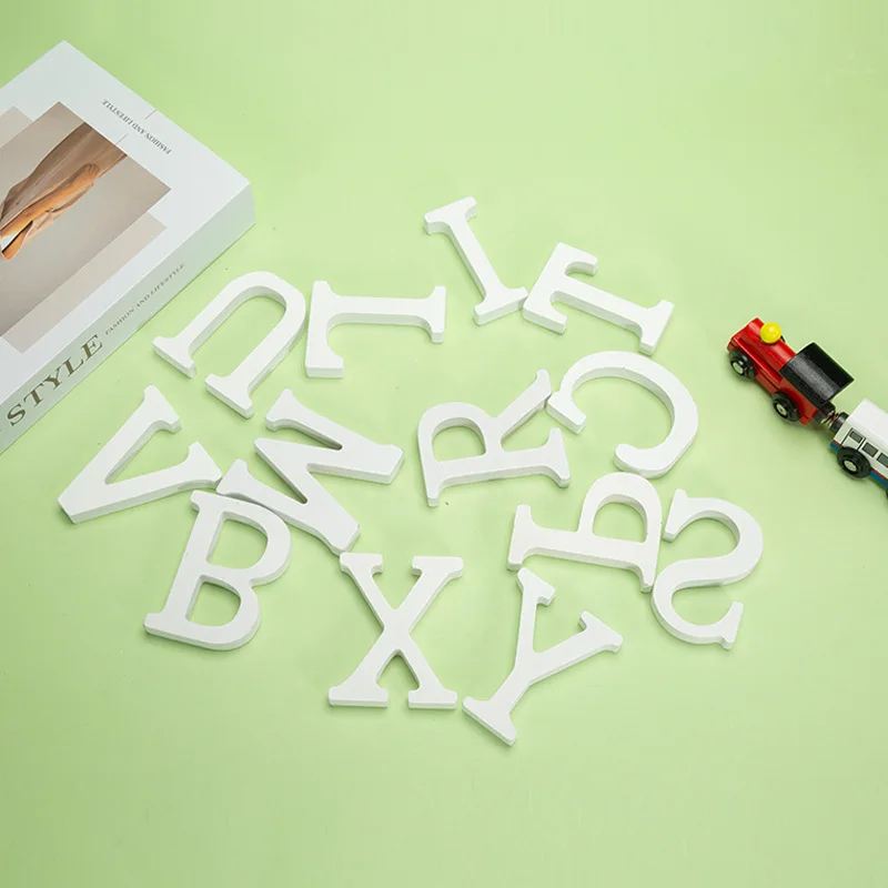 

White Wooden Letters Decoration Alphabet DIY Word Letter Birthday Party Wedding Home Decor Name Design Art Crafts Standing