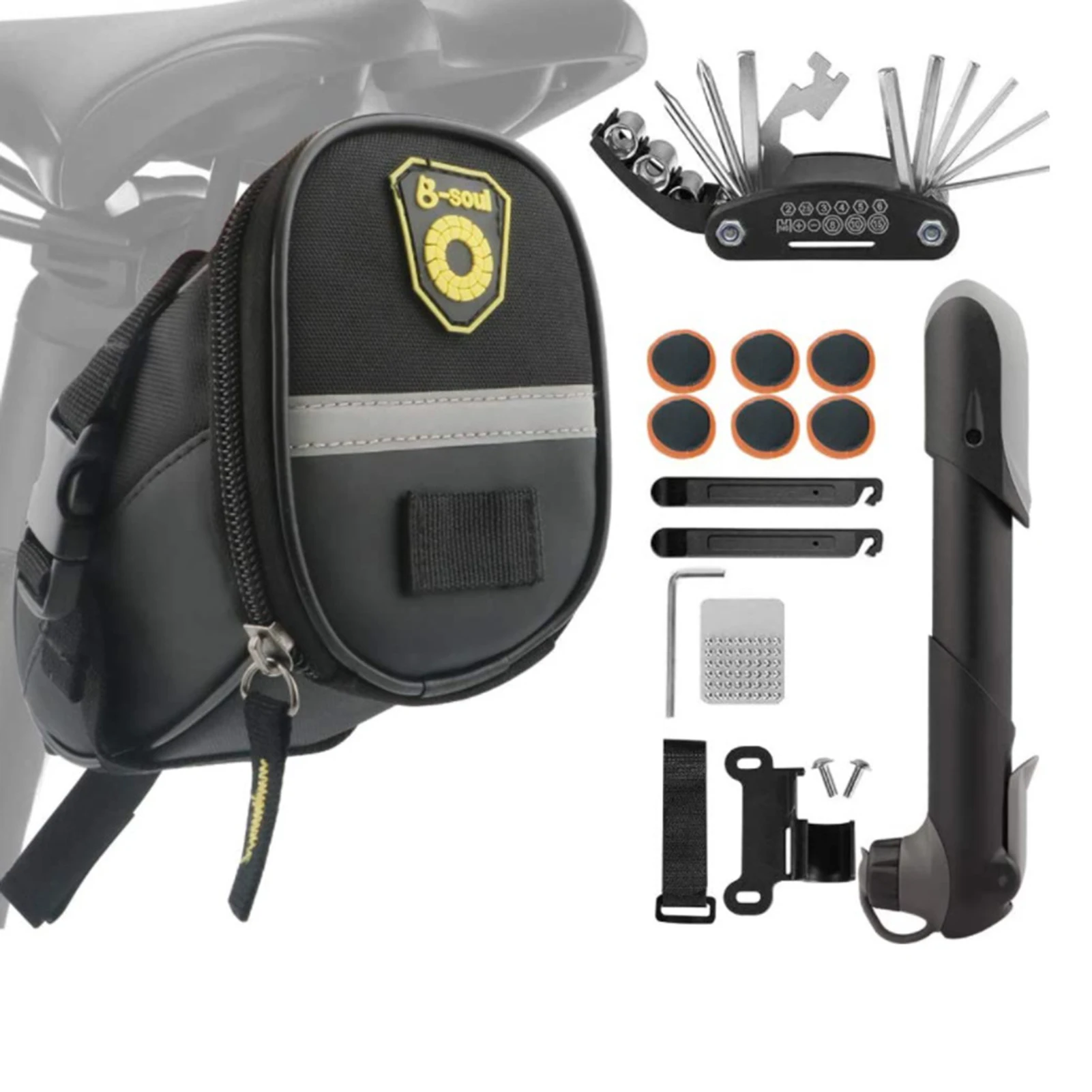 

Набор инструментов для ремонта велосипедов, многофункциональный набор аксессуаров для шоссейных и горных велосипедов, удобный для перенос...