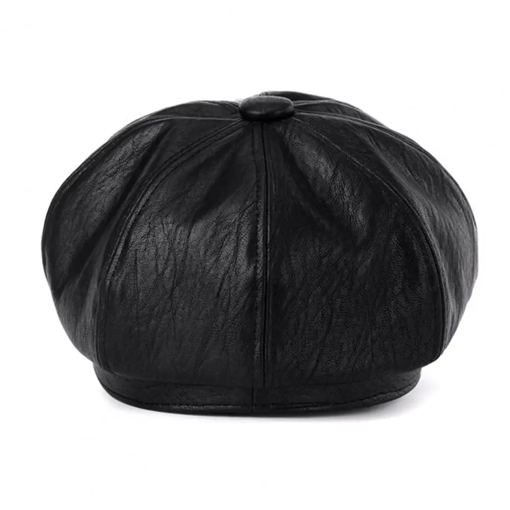 Женская теплая зимняя шапка кепка газетчика берет из искусственной кожи в