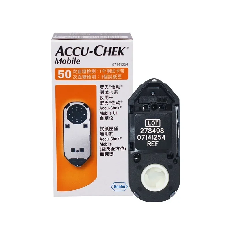 Фото Accu-Chek оригинальные импортные домашние медицинские мобильные тест-полоски для измерения уровня глюкозы в крови 50 шт. + фонари Fastclix №4