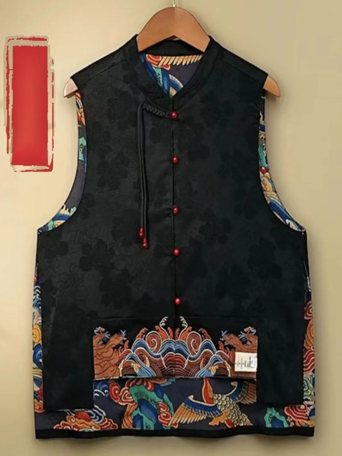 Новый китайский Sle ретро национальный этнический двусторонний жилет с вышивкой