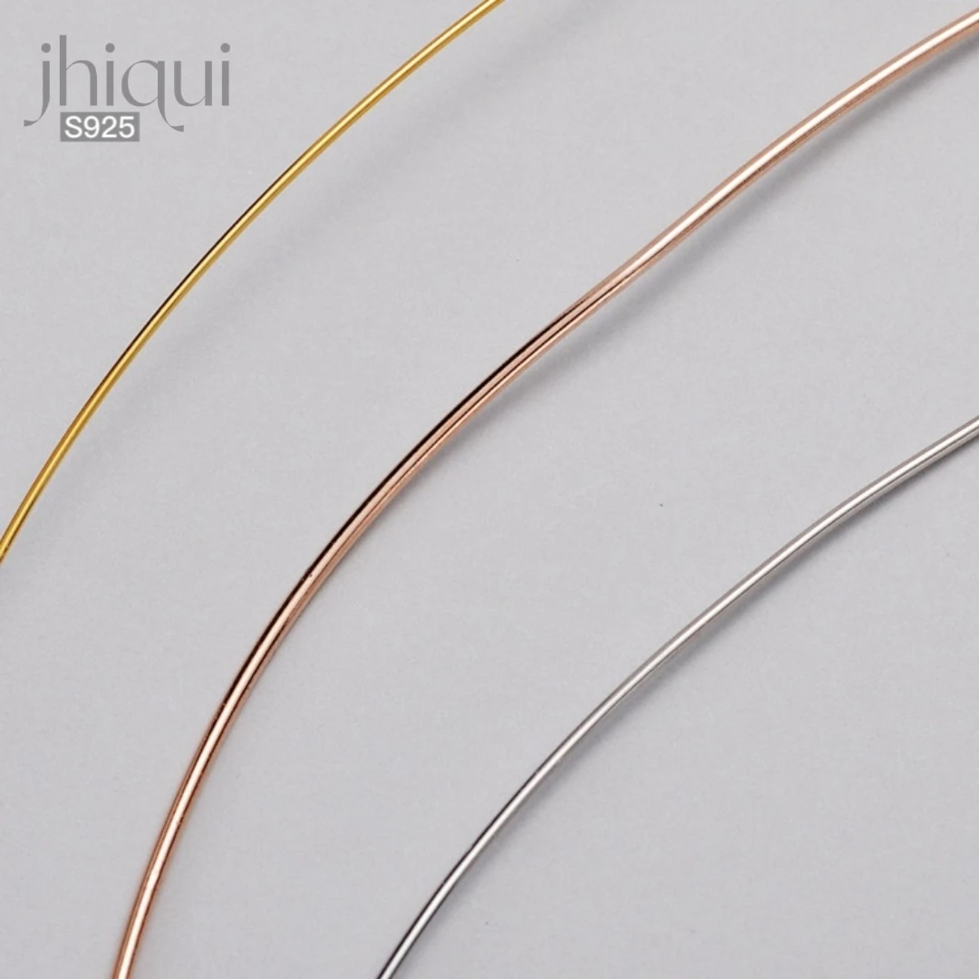

50cm 0.4/0.5/0.6/0.7/0.8/1MM Solid 925 Sterling Silver Wire for DIY Fine Jewelry Making Platinum Rose Gold Plated