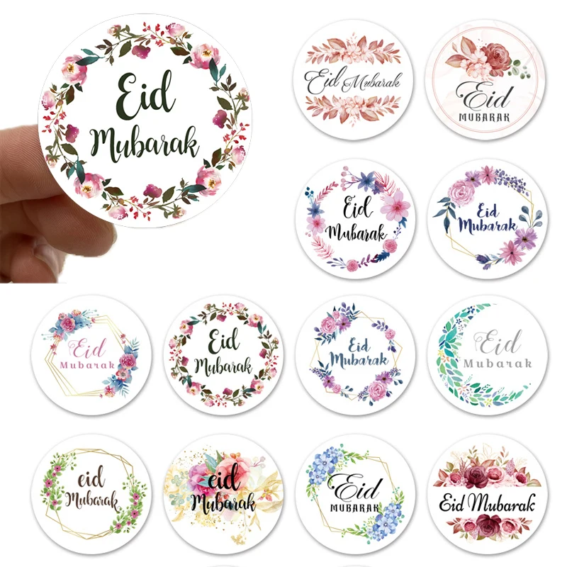

60 шт. Цветочные наклейки s EID украшение Мубарак 2022 Рамадан Kareem ярлык наклейка исламский мусульманский Eid al-fitr декоративные принадлежности