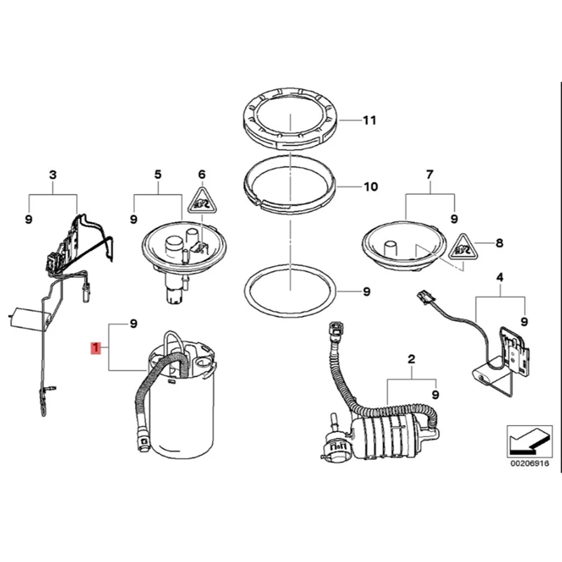 16117198406 Модуль электрического топливного насоса в сборе для X3 E83 XDrive25I 3.0Si 2006-2010