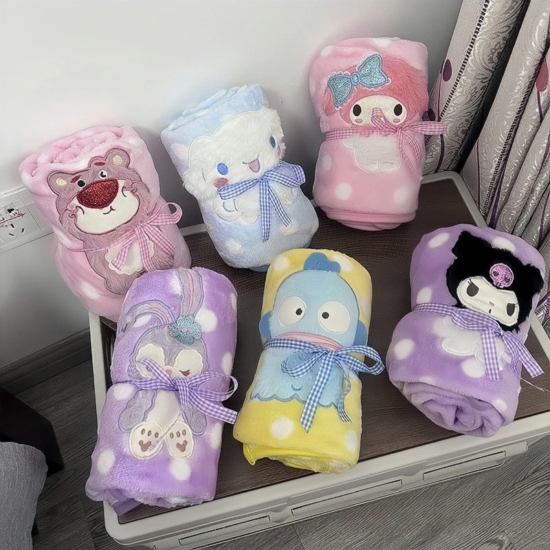

Милое Аниме Мелодия Sanrio, милое мультяшное Студенческое Одеяло из кораллового флиса для обеда, праздничная игрушка для девочек, подарки для детей
