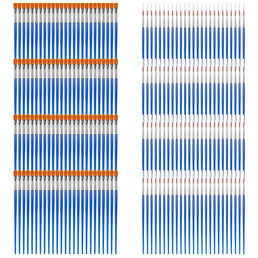 

100 плоских кистей для рисования и 100 тонких деталей