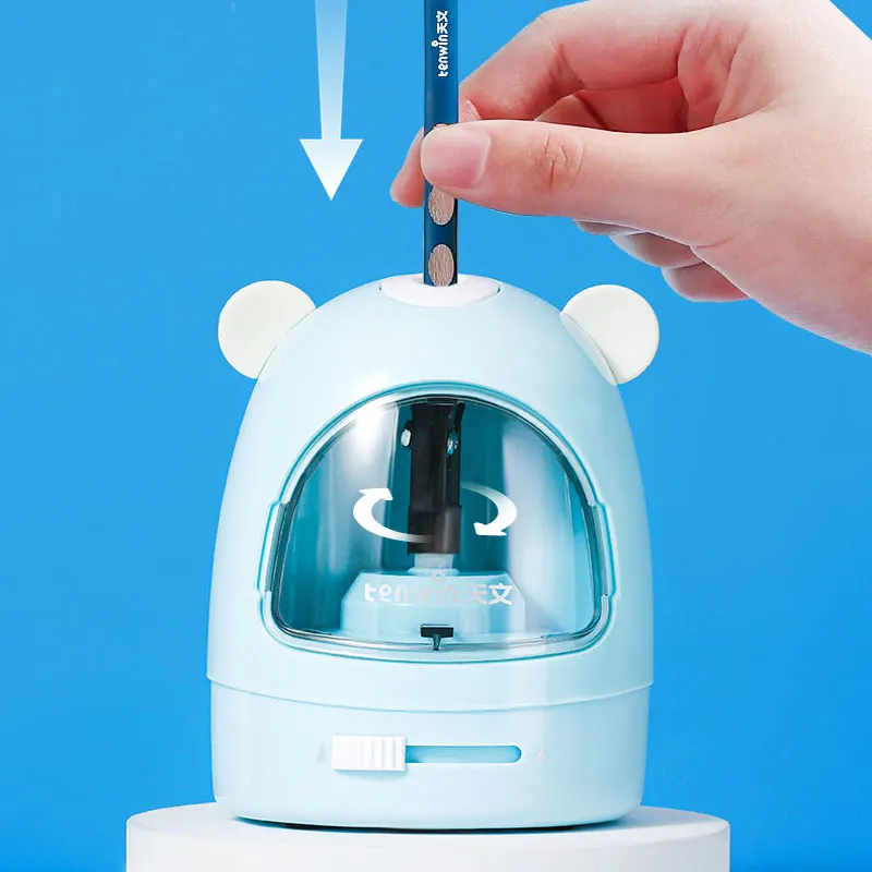 TENWIN 5 цветов мультяшная электрическая точилка для карандашей механические